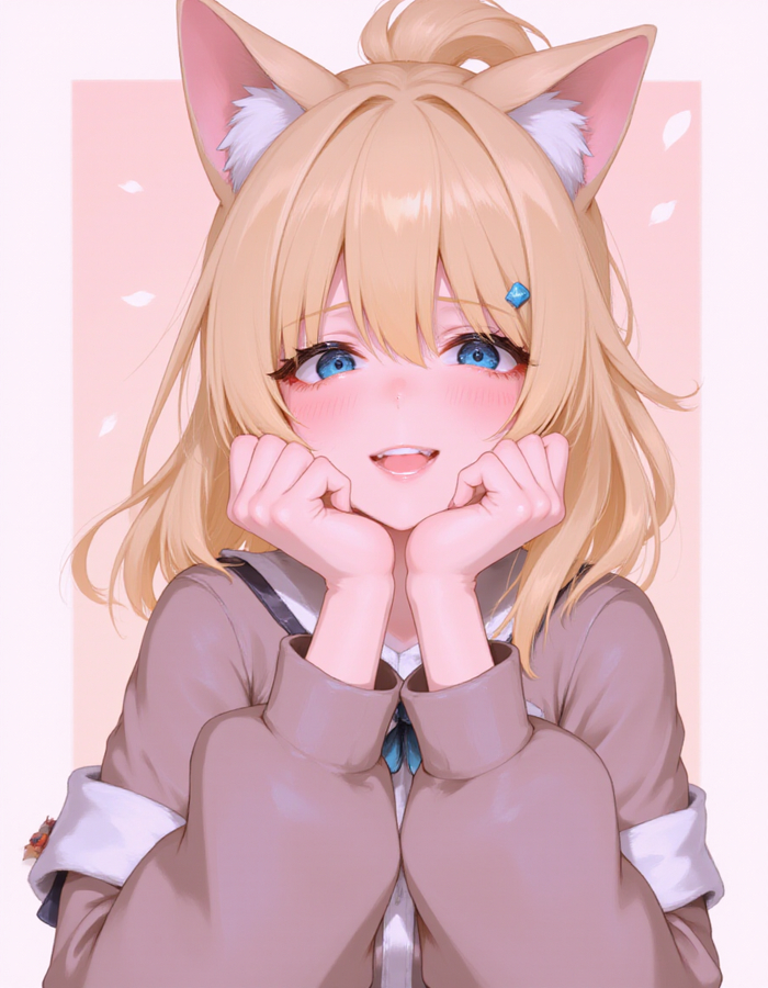Cat girl  Flux Sd, Flux, Stable Diffusion, , Anime Art,  , , ,   , 
