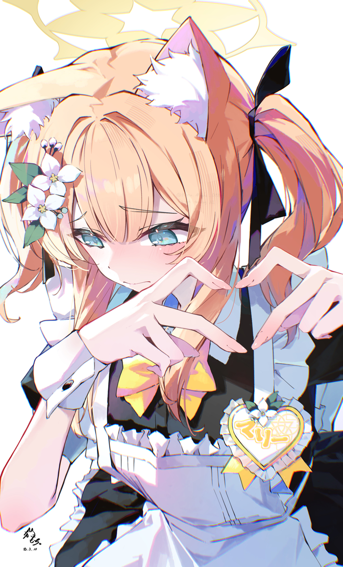 Iochi Mari #016 , Anime Art, Blue Archive, Iochi Mari, , Animal Ears, , , , , -