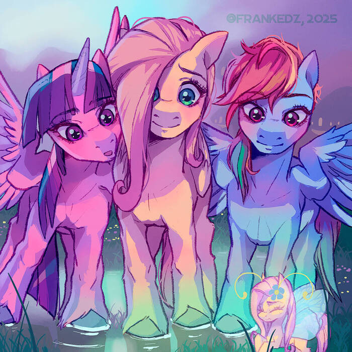 - ,  ? My Little Pony, Ponyart, Twilight Sparkle, Rainbow Dash, Fluttershy