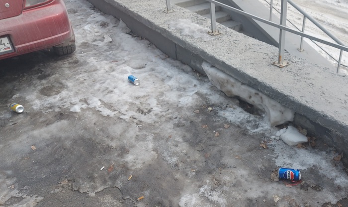 Россияне как гадили под себя, так и продолжают гадить.(Мусорка в двух метрах)