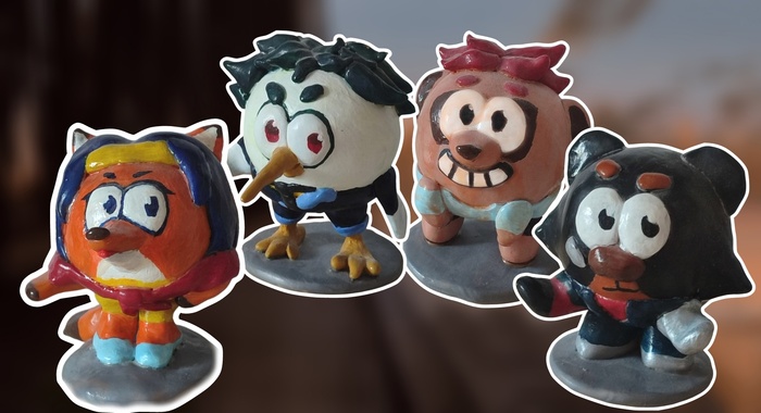 Персонажи из Ковбоя Бибопа: Фэй, Спайк, Эд, Джет