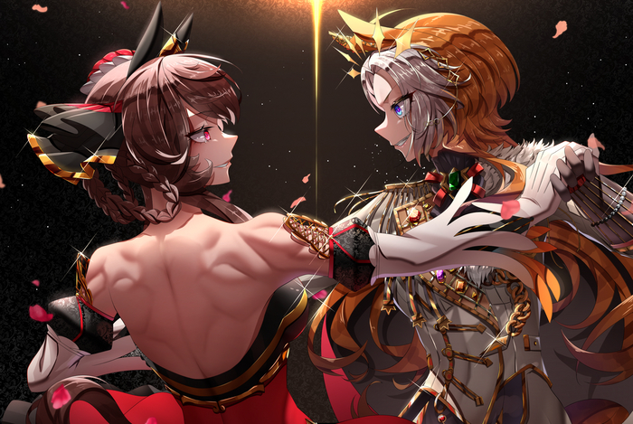 Gentildonna & Orfevre , Anime Art, Uma Musume Pretty Derby, Gentildonna (Umamusume), Orfevre, Animal Ears