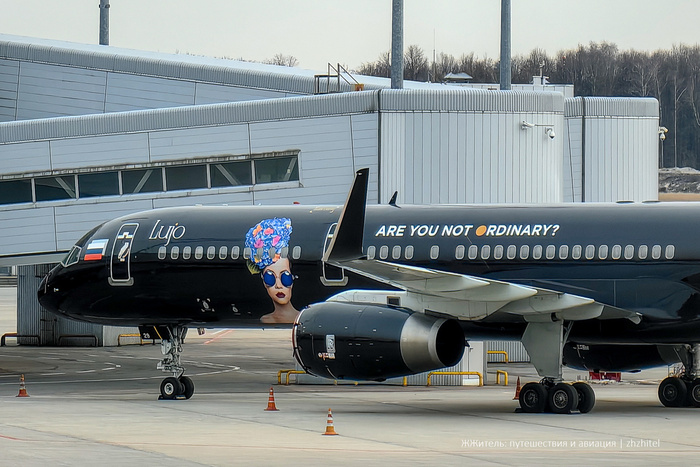 Экстравагантная девушка на фюзеляже подчеркивает эксклюзивность самолёта