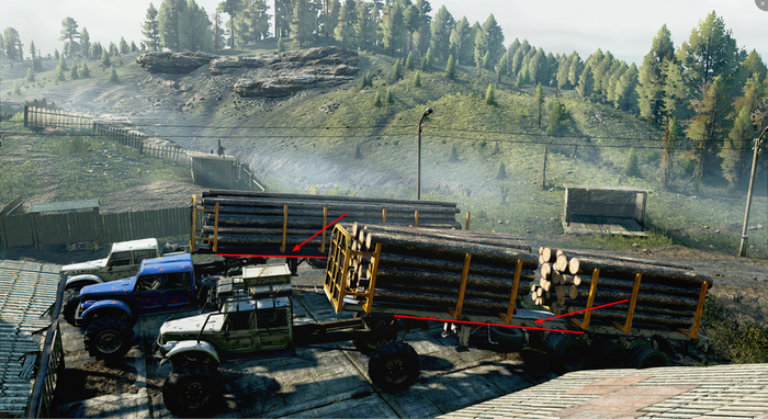 Полуприцепы различаются по цвету