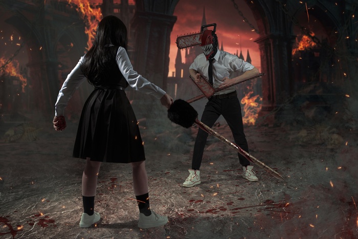   ! , , , , , Yoru, Denji, Chainsaw Man, 