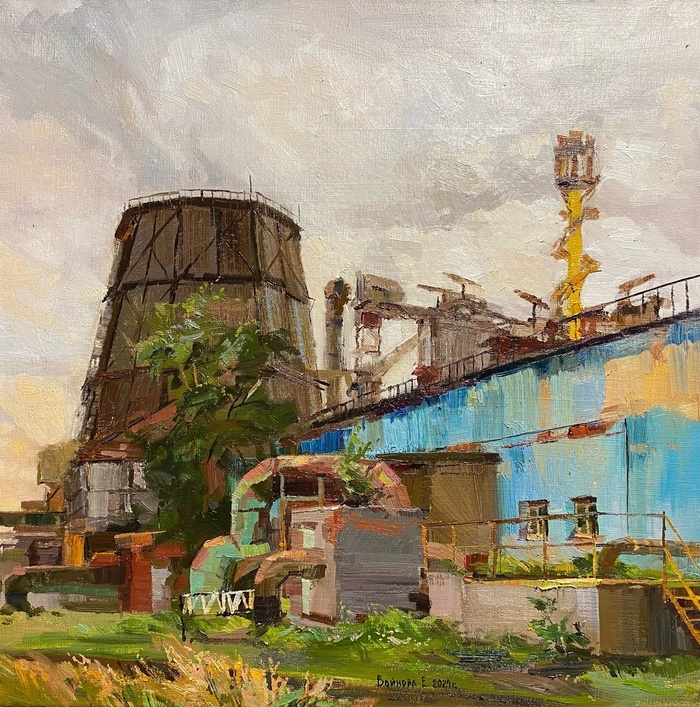 Картина Екатерины Войновой "Градильня около пятой домны."