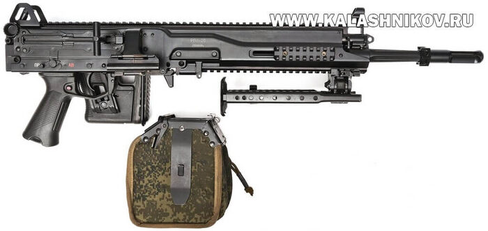 Короткоствольный РПЛ-20 со сложенным прикладом и отделённым патронным коробом. Фото Михаила Дегтярёва