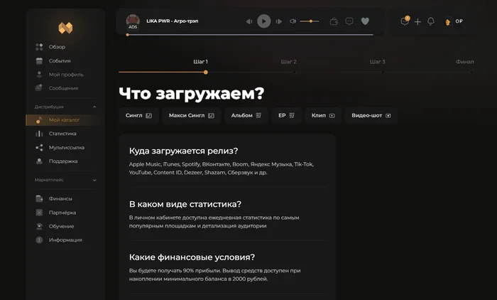 Как загрузить песню на цифровые площадки: пошаговое руководство Маркетинг, Сайт, Программа, Приложение, Длиннопост, Блоги компаний