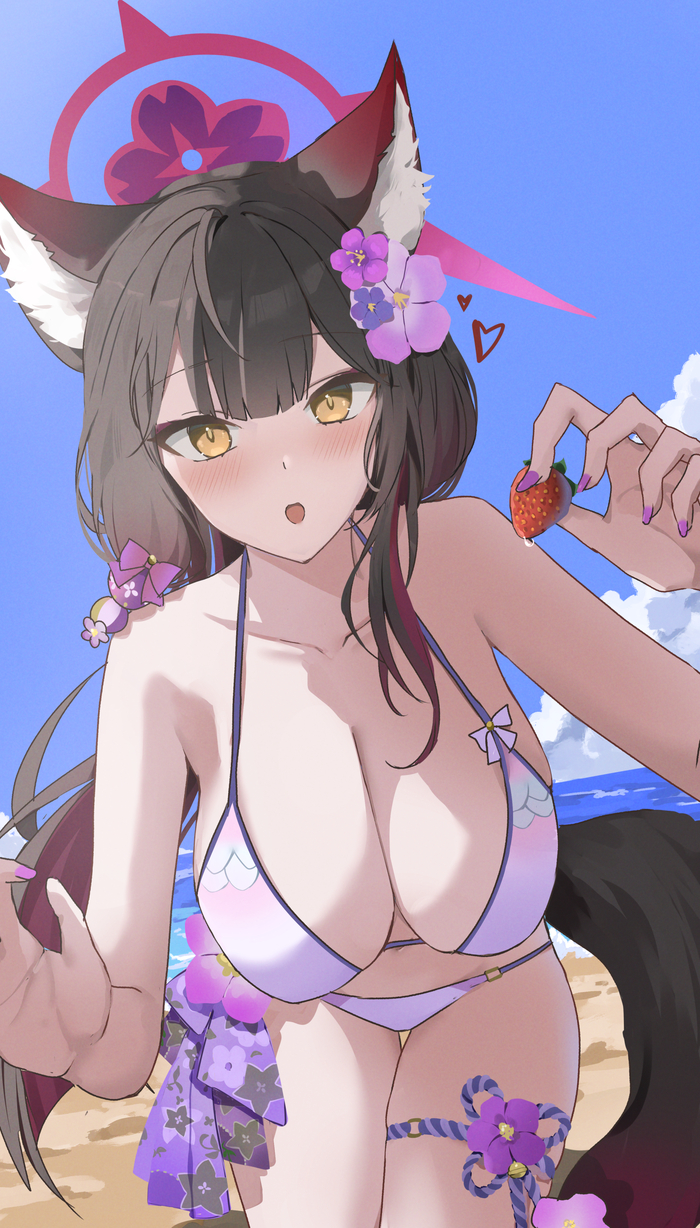 - Anime Art, , Blue Archive, Kosaka Wakamo, Animal Ears, , , , , 