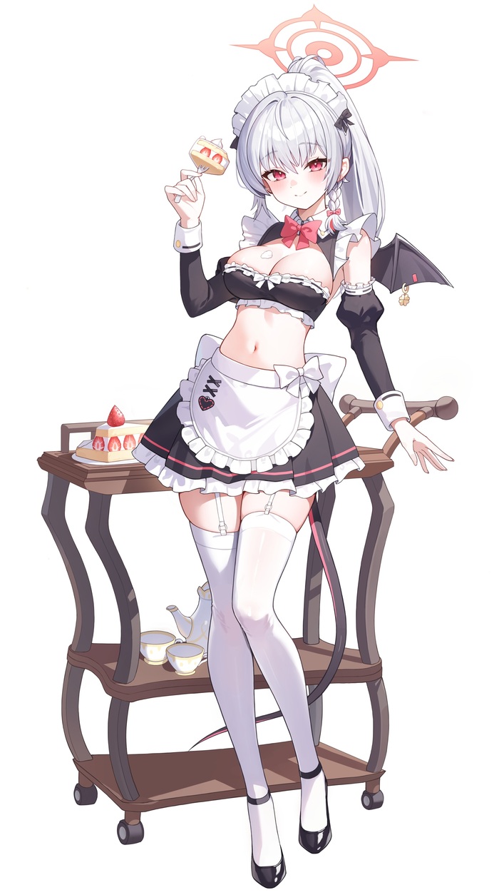 Maid Haruna , Anime Art, , Blue Archive, Kurotate Haruna, , 