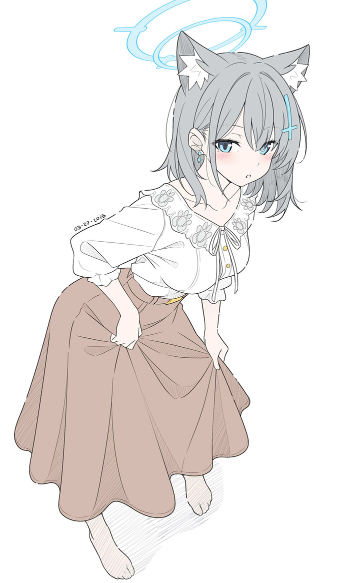 Shiroko Blue Archive, Sunaookami Shiroko, , , , , Anime Art, T1kosewad, Animal Ears