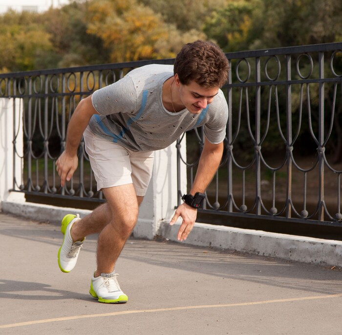 Человек стартует