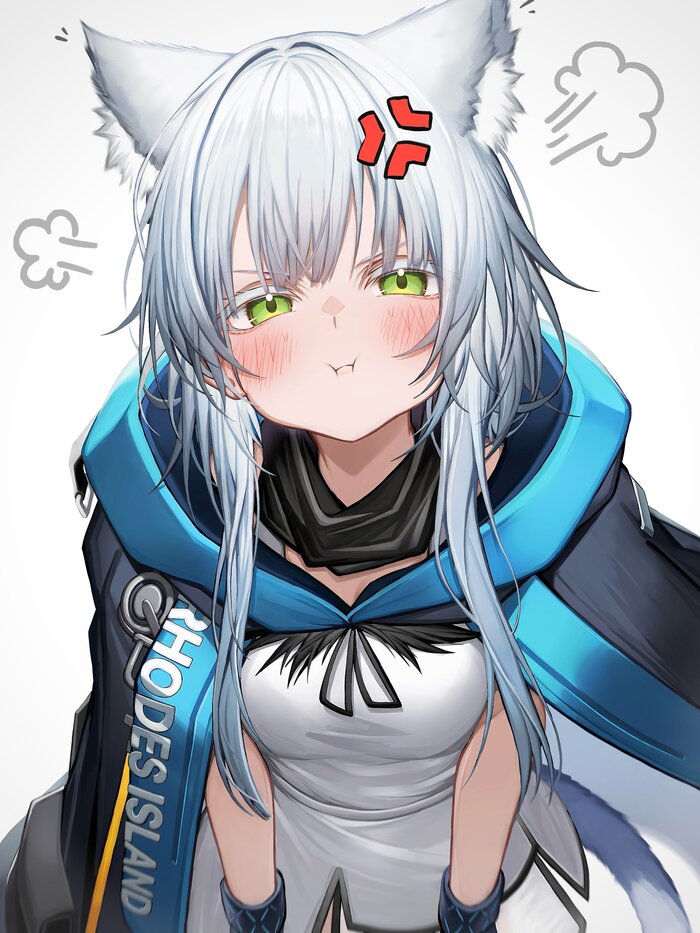 ! Anime Art, , Rosmontis, Arknights, Tab head, Animal Ears, 