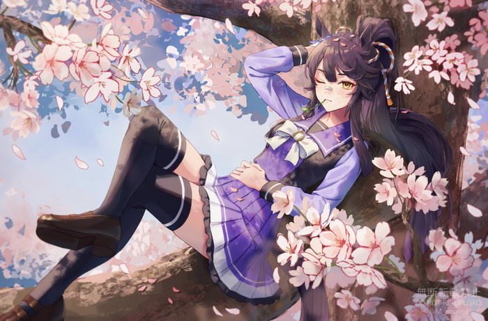 Narita Brian , Anime Art, Uma Musume Pretty Derby, Narita Brian, Animal Ears, 
