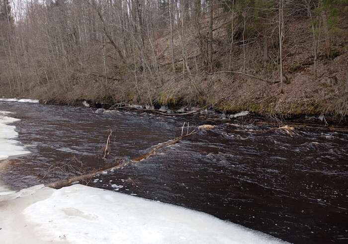 Завал в струе практически в конце "порога"