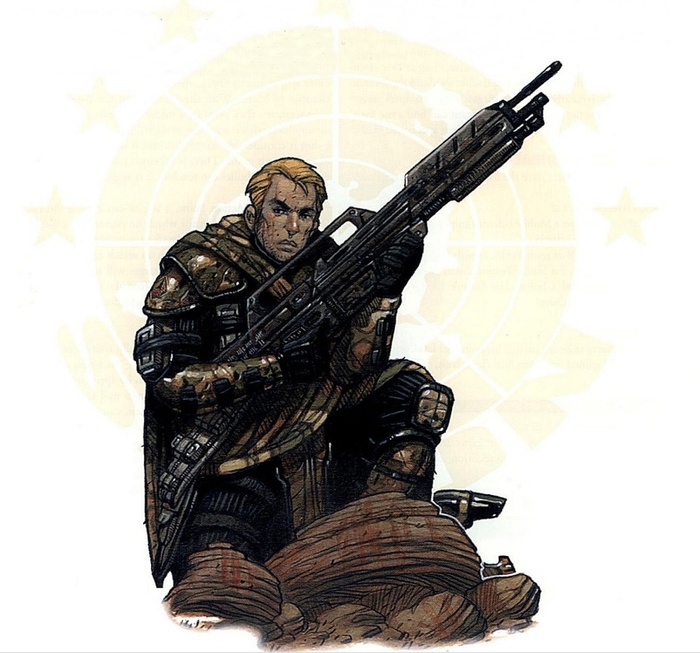 Рядовой Пол «Дасти» Дастин, снайпер разведвзвода роты J 3-го полка Мобильной Пехоты (иллюстрация)