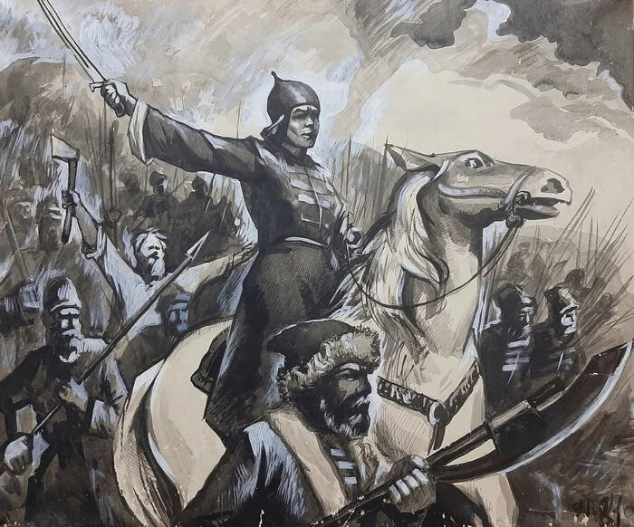 Алёна Арзамасская во главе своего отряда.