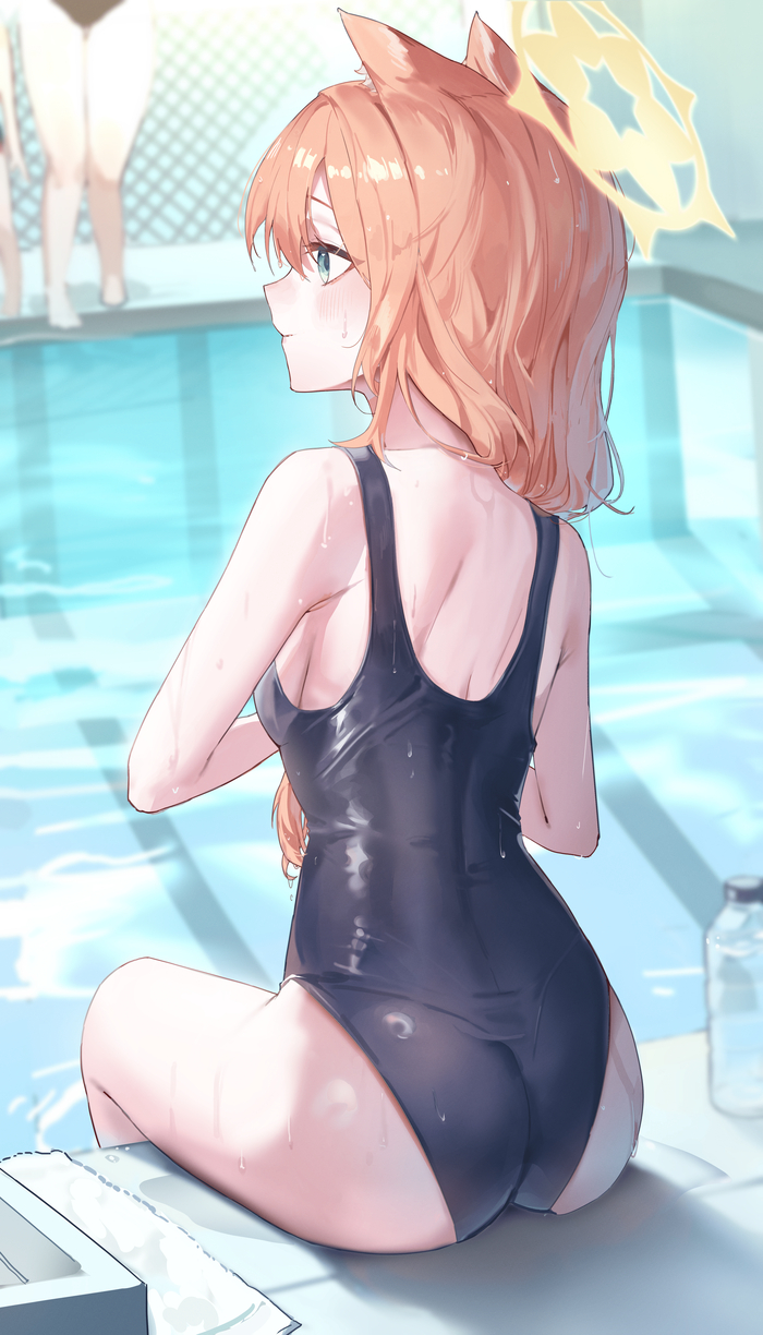 Iochi Mari #021 , Anime Art, Blue Archive, Iochi Mari, , Animal Ears, ,  ,  , , Bodysuit