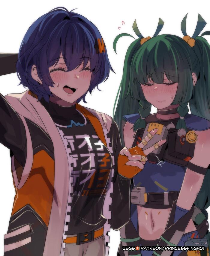    , Anime Art, Zenless Zone Zero, Princess Hinghoi, Belle (zzz), Qingyi (zzz), , ,  