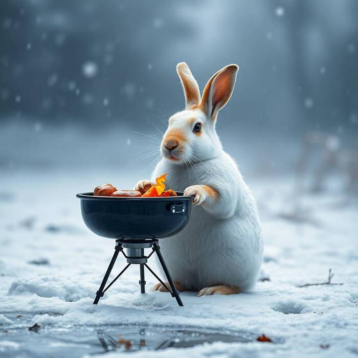 Заяц и барбекю. Изображение сгенерировано <!--noindex--><a href="https://pikabu.ru/story/resursyi_i_kreativnost_12578548?u=http%3A%2F%2Fleonardo.ai&t=leonardo.ai&h=558138debd988928e4d469f6e548c73db4211033" title="http://leonardo.ai" target="_blank" rel="nofollow noopener">leonardo.ai</a><!--/noindex-->