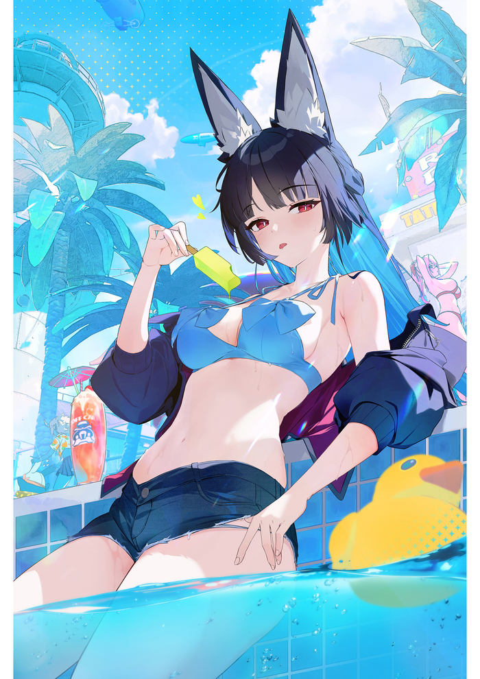 Miyabi Anime Art, , Zenless Zone Zero, Hoshimi Miyabi (zzz), Animal Ears, Tsukishiro Yanagi (zzz), Soukaku (zzz), , 