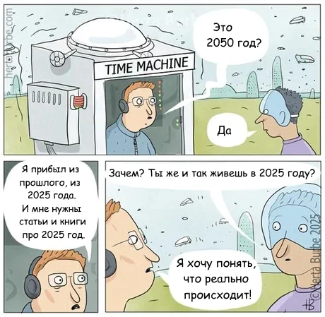 На самом деле - 9GAG, Карикатура, Машина времени