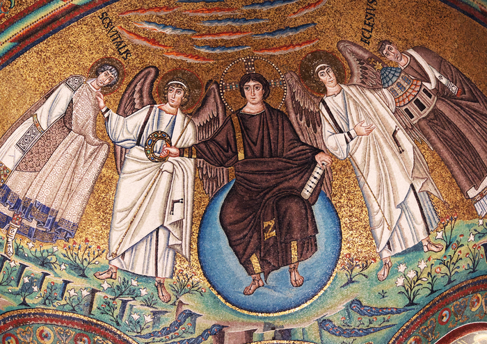 Фрагмент сюжета, описанного выше для понимания количества золотой смальты в композиции.