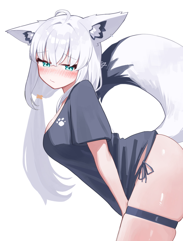 Shirakami Fubuki Anime Art, , Virtual YouTuber, Hololive, Shirakami Fubuki, Deaver, Animal Ears, 
