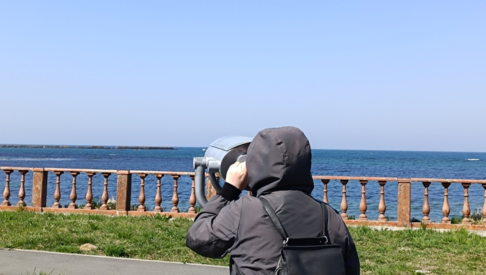 На площадке установлено два бинокля.