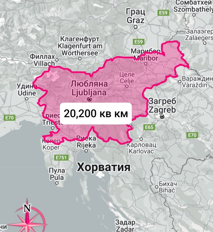 Словения на карте