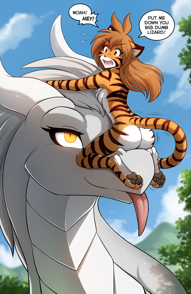 Эй! Отпусти меня вниз, большая тупая ящерица!