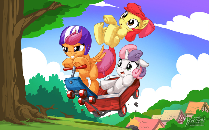   My Little Pony, Ponyart, Mysticalpha, Scootaloo, Sweetie Belle, Applebloom