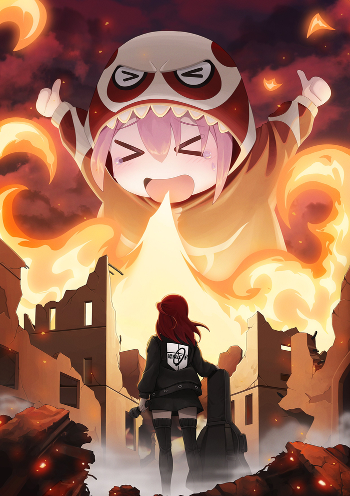 Attack on Bocchi , Anime Art, Bocchi the Rock!, Attack on Titan, Gotou Hitori, Kita Ikuyo, , , 