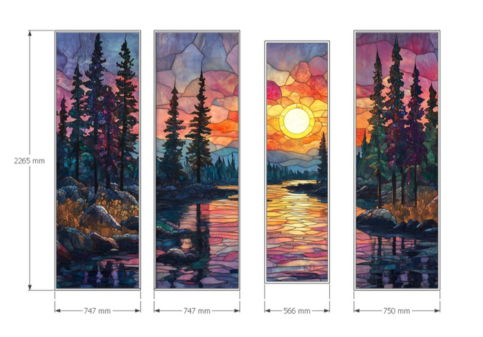 Примерно так выглядело эскиз для печати на стекле за вычетом перекладин.