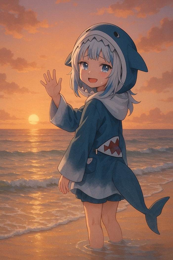  , Anime Art, Virtual YouTuber, Hololive, Gawr Gura,  , , , , YouTube, 