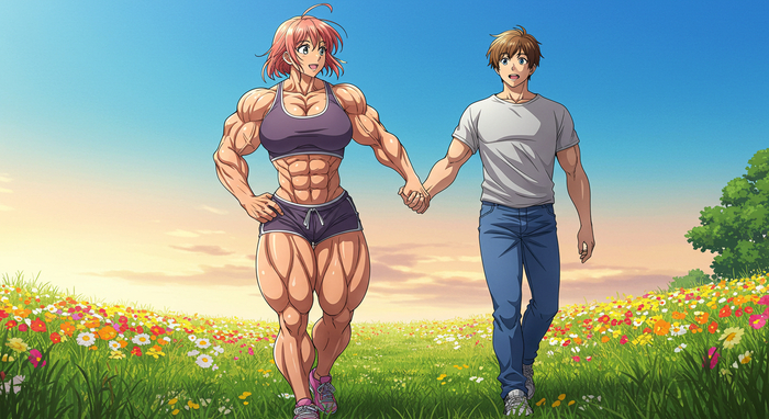 Пара на утренней прогулке