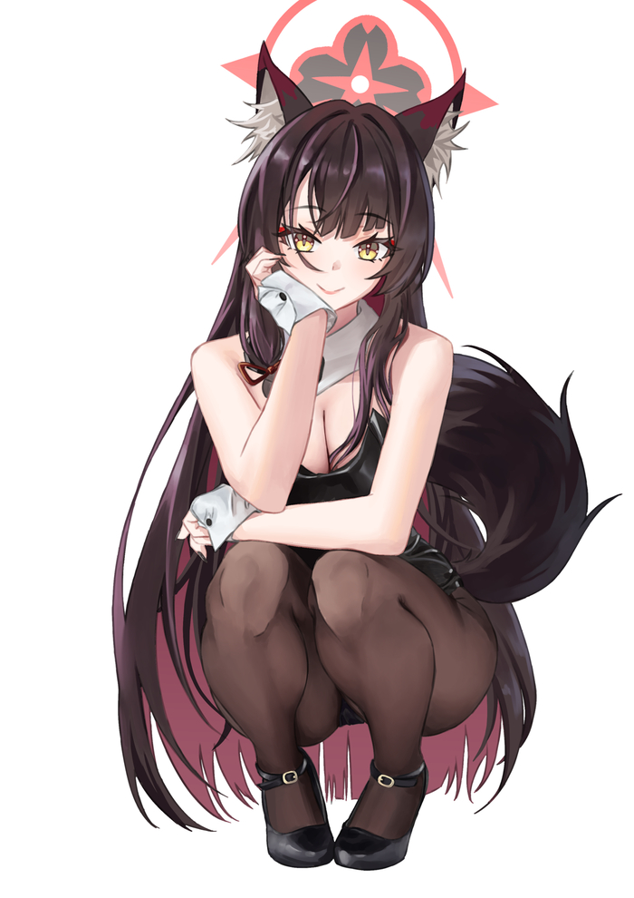 Wakamo Anime Art, , Blue Archive, Kosaka Wakamo, Animal Ears, , 