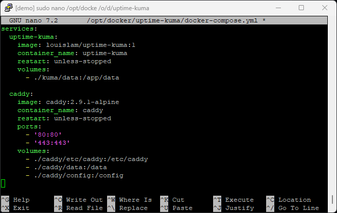 sudo nano /opt/docker/uptime-kuma/docker-compose.yml