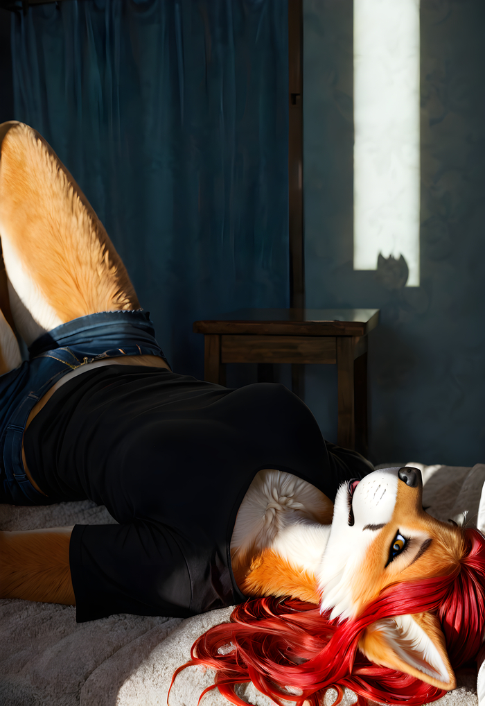    Wolfmks #1299 ,  , Furry Art, Furry Fox, Stable diffusion 3