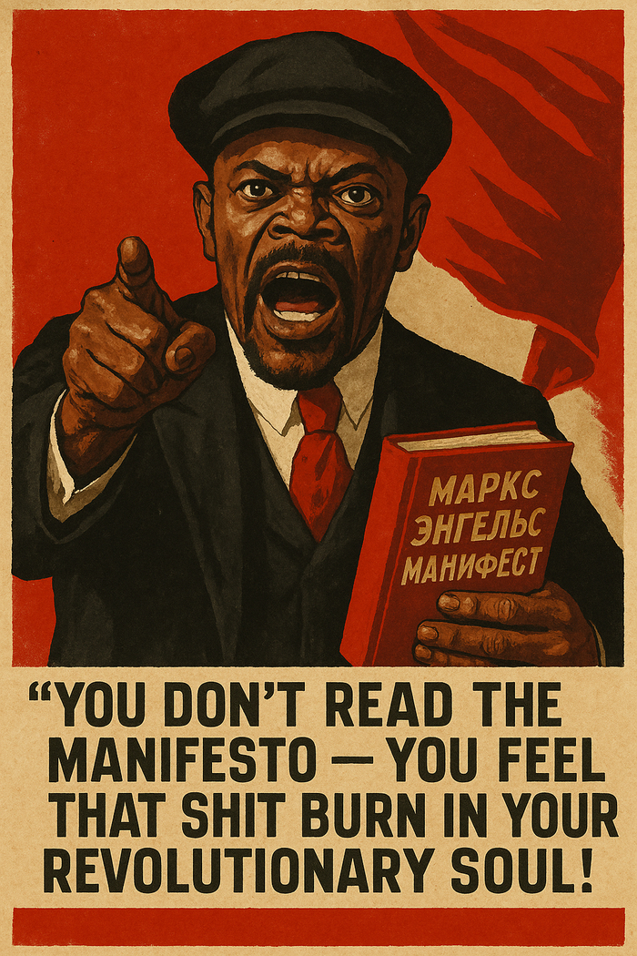 Ты не читаешь Манифест — ты чувствуешь, как это дерьмо горит в твоей революционной душе!