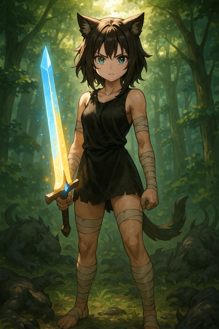 ,  ׸   , , , , Anime Art, Animal Ears, Dall-e, ChatGPT, , Tensei shitara Ken Deshita, Fran (Tensei shitara Ken Deshita)