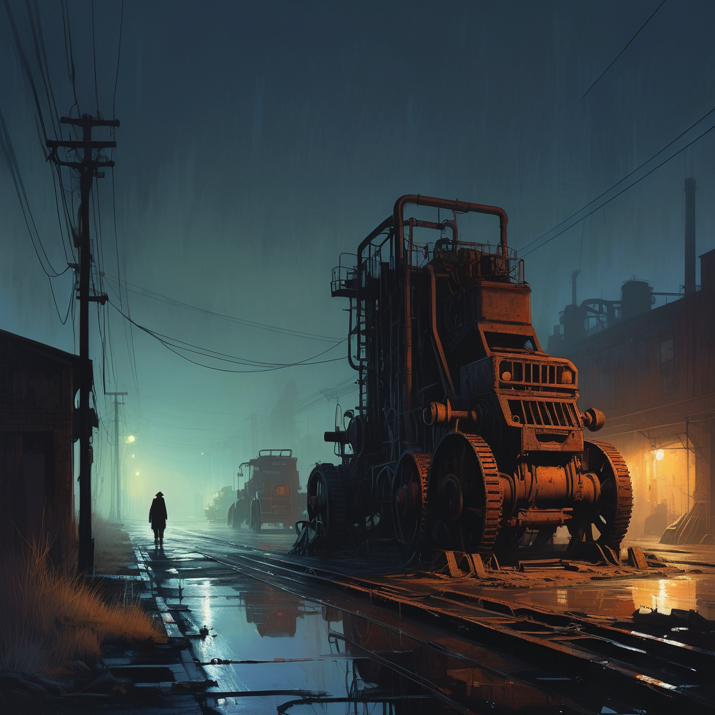 Art from neural network - 214 - My, Neural network art, Нейронные сети, Artificial Intelligence, Stable diffusion, Images, Phone wallpaper, Mechanism, Night
