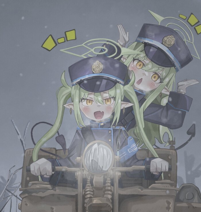 Uooohhhh , Anime Art, Blue Archive, Tachibana Nozomi, Tachibana Hikari