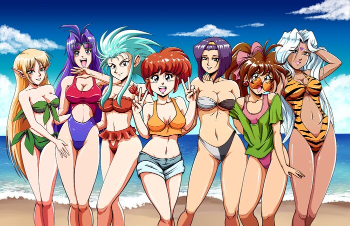  , ! , Anime Art, Faye Valentine, Lina Inverse, Naga The Serpent, Ranma, Tenchi Muyo!, Urd, Slayers, Cowboy Bebop, , , One-piece swimsuit