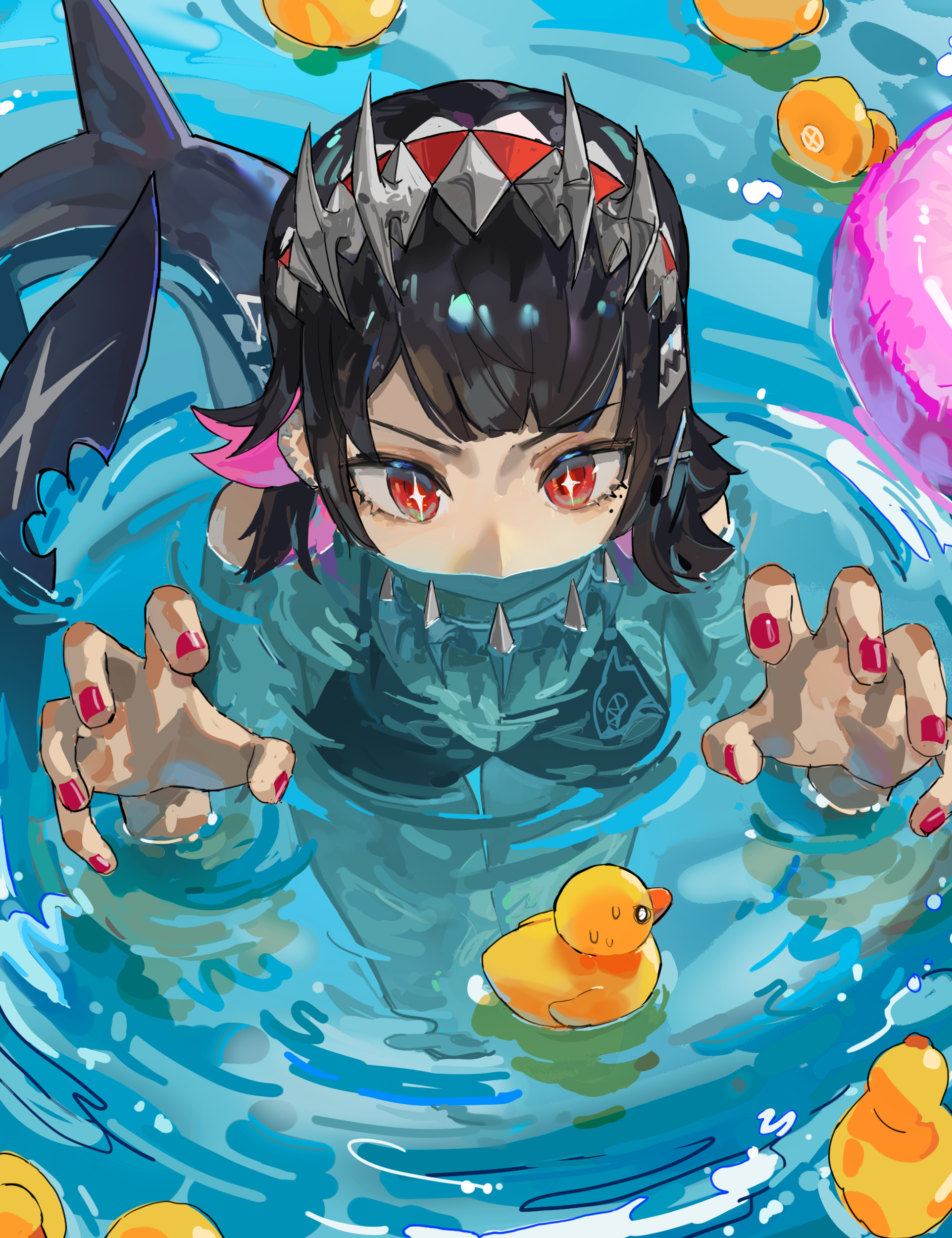 Attack from the water! - Art, Anime, Anime art, Zenless Zone Zero, Ellen Joe (zzz), Game art, Games, Tail