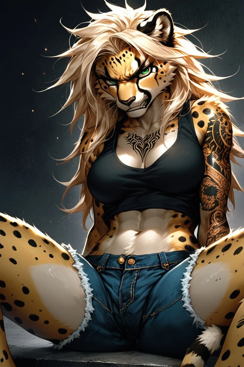 Furry art by Wolfmks #1310 - My, Furry, Neural network art, Furry art, Furry cheetah, Furotica, Furotica female