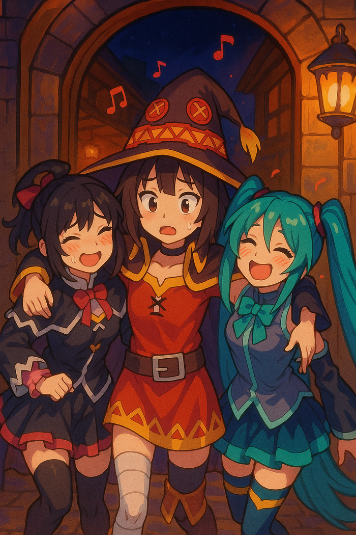        Konosuba, Megumin, Hatsune Miku, Anime Art, Dall-e, ChatGPT,  , , Yunyun, ,   