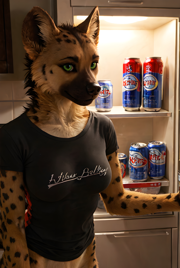    Wolfmks #1325 ,  , Furry Art, Furotica, Furotica female, Furry hyena, Stable diffusion 3, 