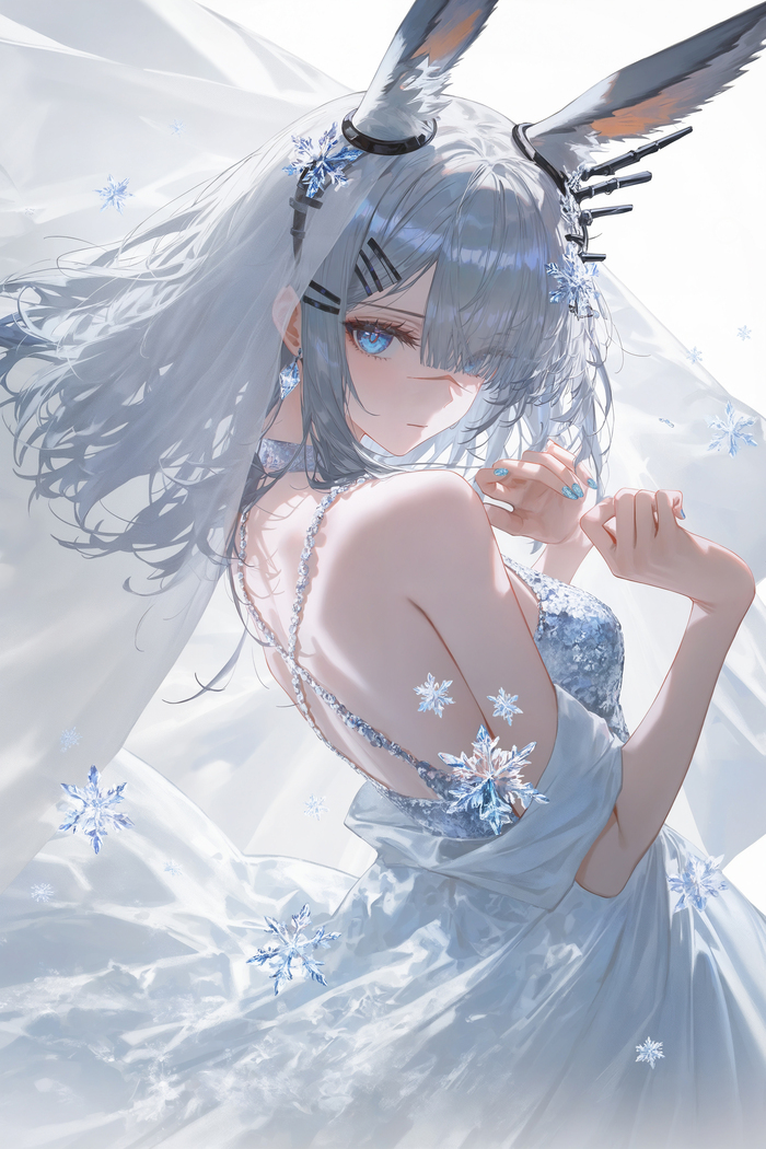 Frostnova Anime Art, , Arknights, Frostnova, Animal Ears,  