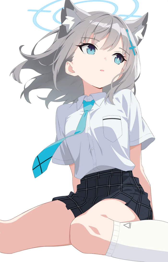 Sunaookami Shiroko #051 , Anime Art, Blue Archive, Sunaookami Shiroko, , Animal Ears, 
